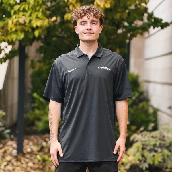 Nike Cyclones Script Gray Victory Polo